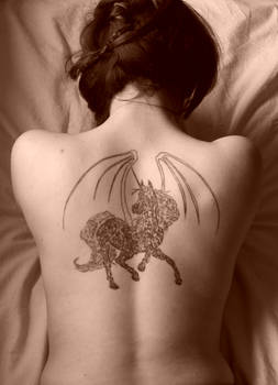 Winged Unicorn Tattoo