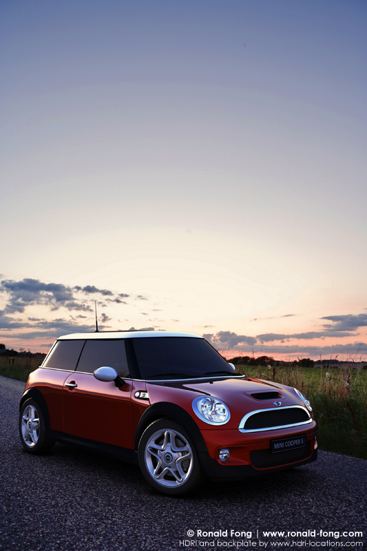 3D Mini Cooper HDRI Lighting