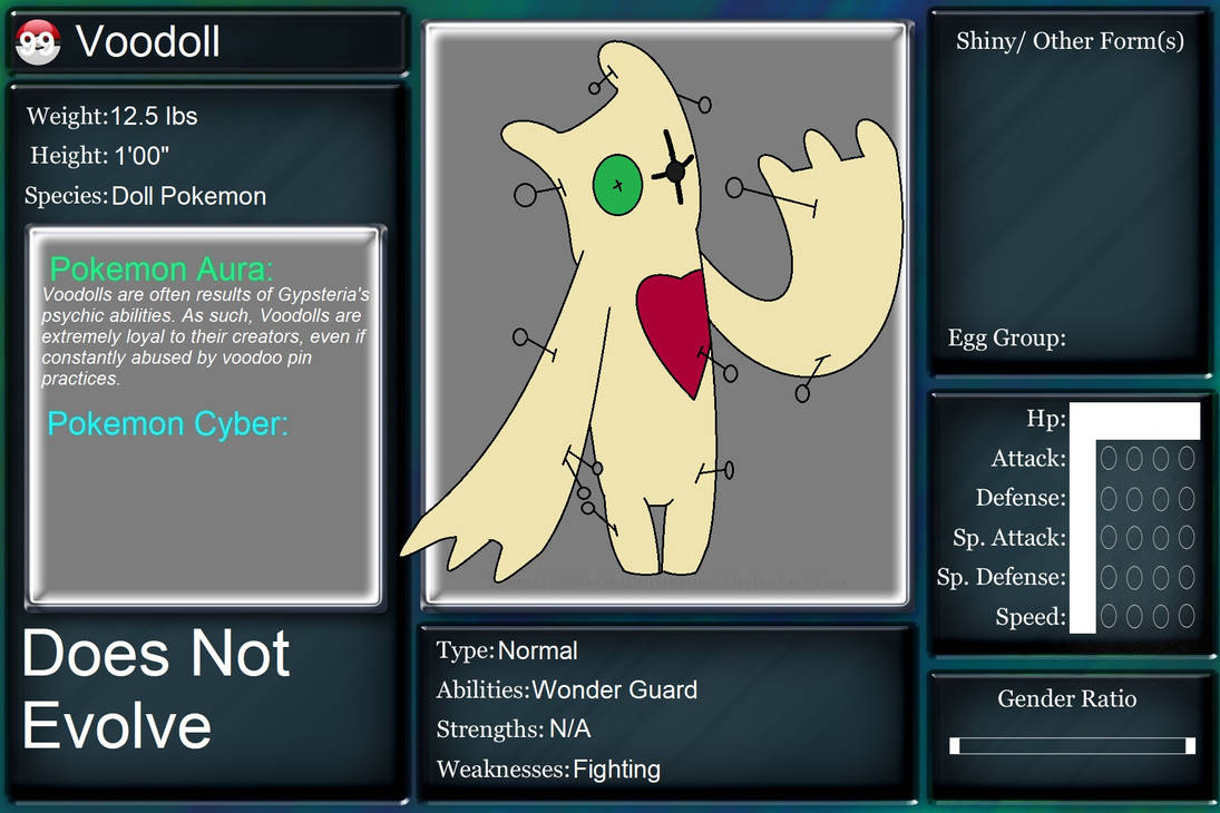Pokemon Aura/Cyber 099: Voodoll by Gingacreator on DeviantArt
