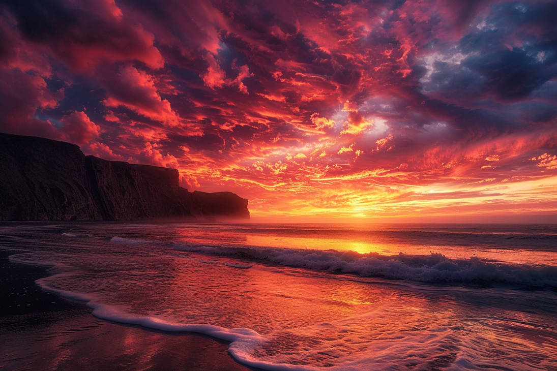 Crimson Horizon: Coastal Serenity by InkImagine on DeviantArt Crimson Horizon: Coastal Serenity by InkImagine on DeviantArt
