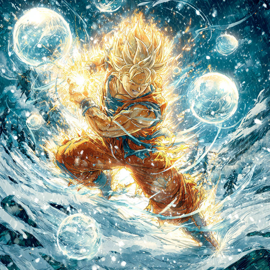 Goku's Frostfire Fusion by InkImagine on DeviantArt