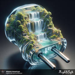 Transparent Plug with a Waterfall Landscape Inside