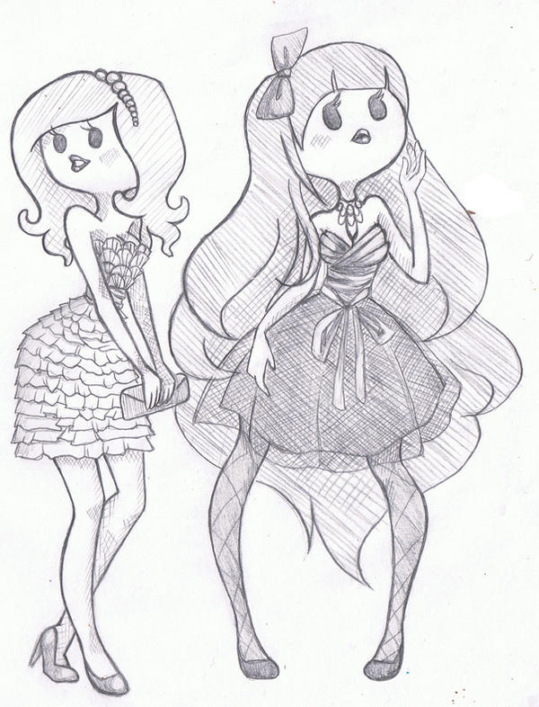 Bubblegum and marceline dresses