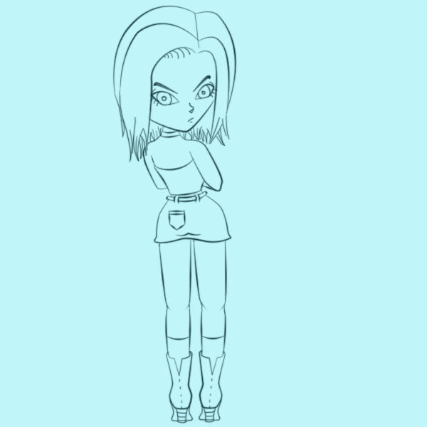 Chibi Android 18 Lineart by CleoLune on DeviantArt