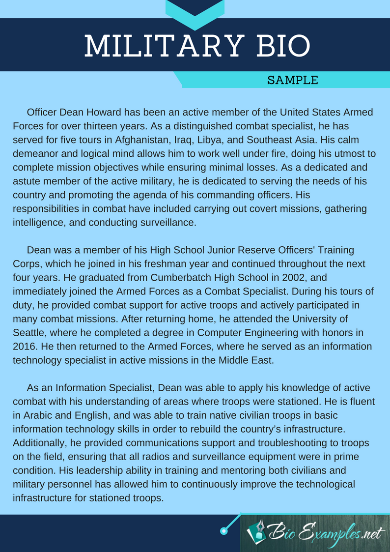 Sample Military Bio by Bio-graphy-Samples on DeviantArt