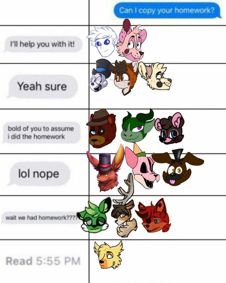 Can I copy your homework? Meme by DeuzFazbear on DeviantArt