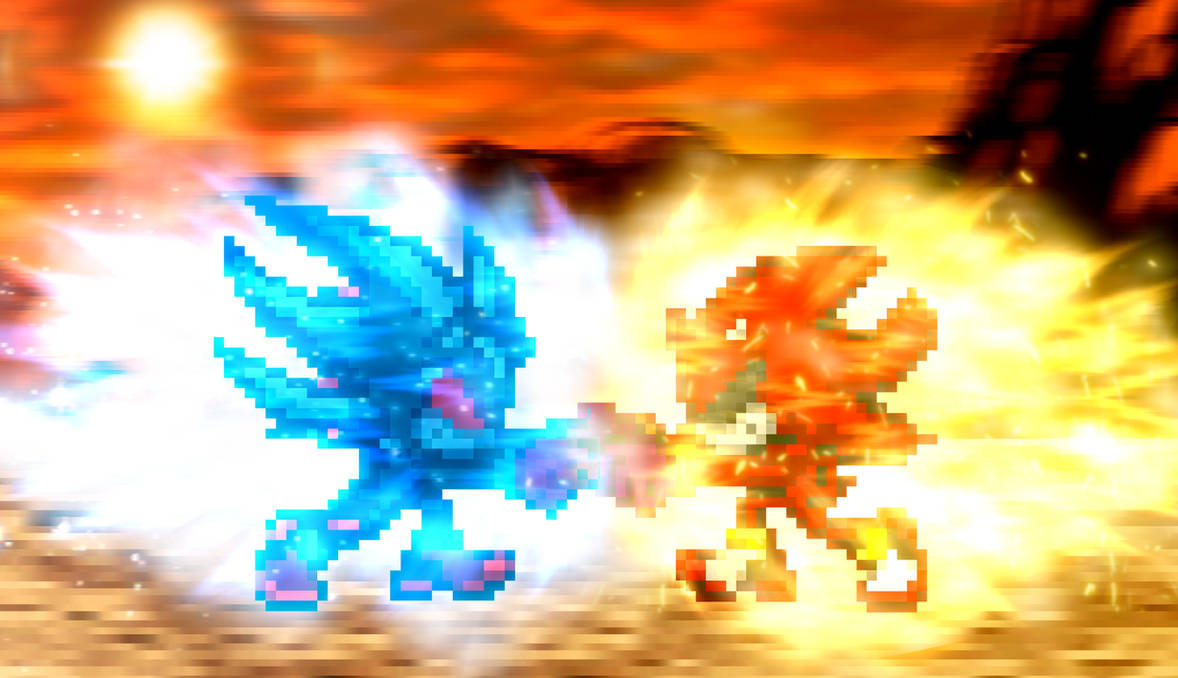 True Hyper Sonic Vs Hell Reaper Shadow By Mrmaclicious - Sonic The
