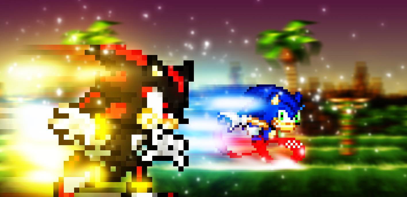 Sprite Animation, Sonic Vs Shadow