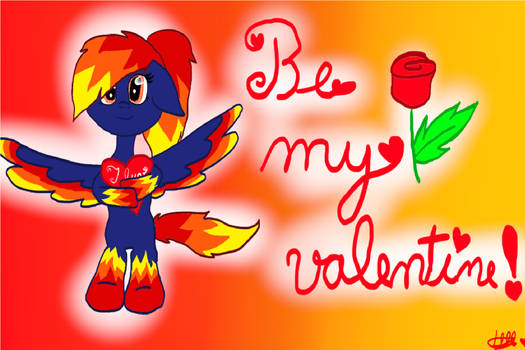 Be my valentine-Falling Flame postcard