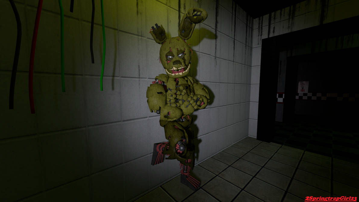 Spring Trap Pain Springtrap leans against the wall by 2SpringtrapGirl23 on DeviantArt