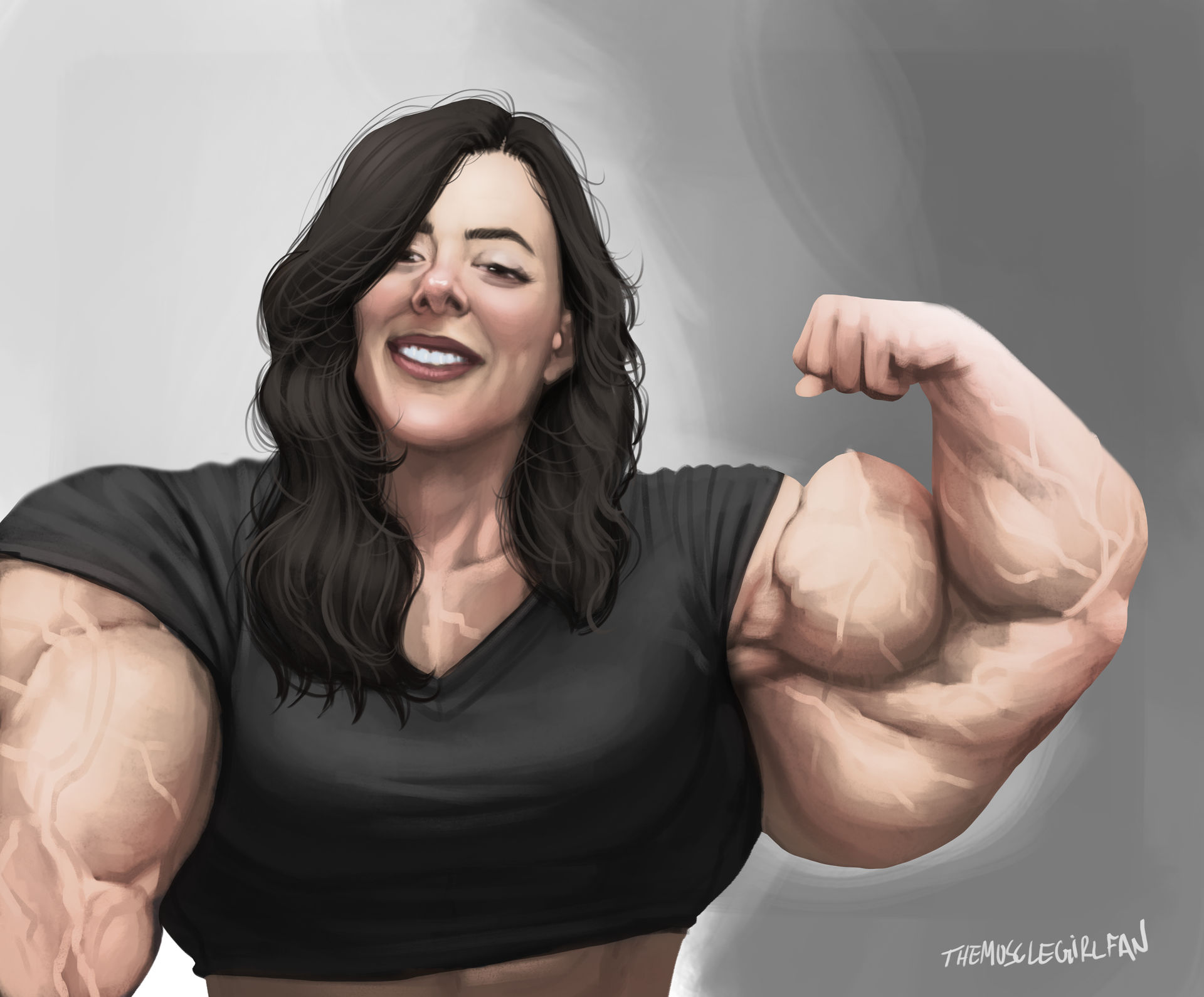 Deviantart Bug Muscle Bicep Selfie | Commission by The-Muscle-Girl-Fan on DeviantArt