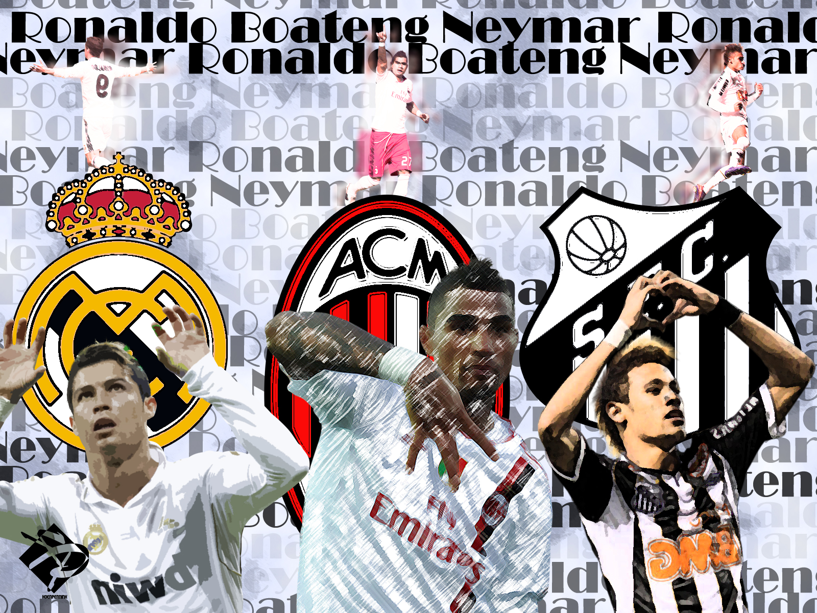 Cristiano Ronaldo Boateng Neymar Wallpaper by kpenx on DeviantArt