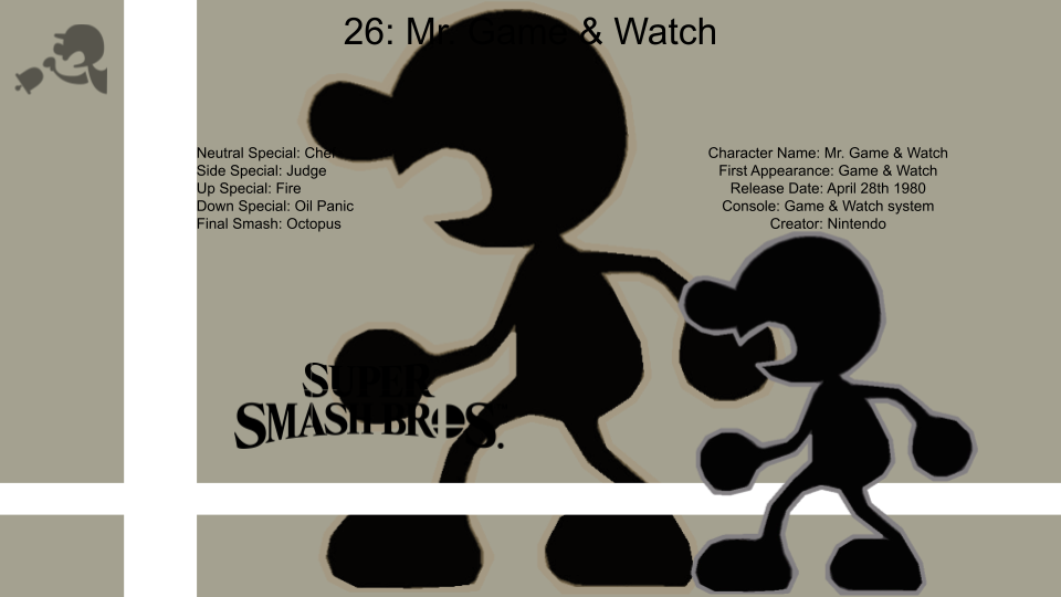 SuperSmashBros Character Spotlight:Mr GameAndWatch by GamingLegend4ever ...