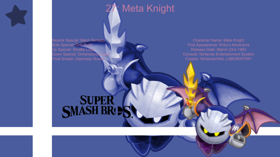 Super Smash Bros. Character Spotlight: Meta Knight by GamingLegend4ever ...
