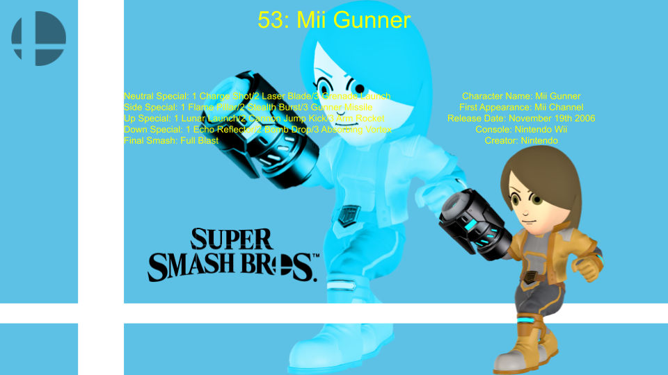 Mil Gunner Super Smash Bros. Character Spotlight: Mii Gunner by GamingLegend4ever ...