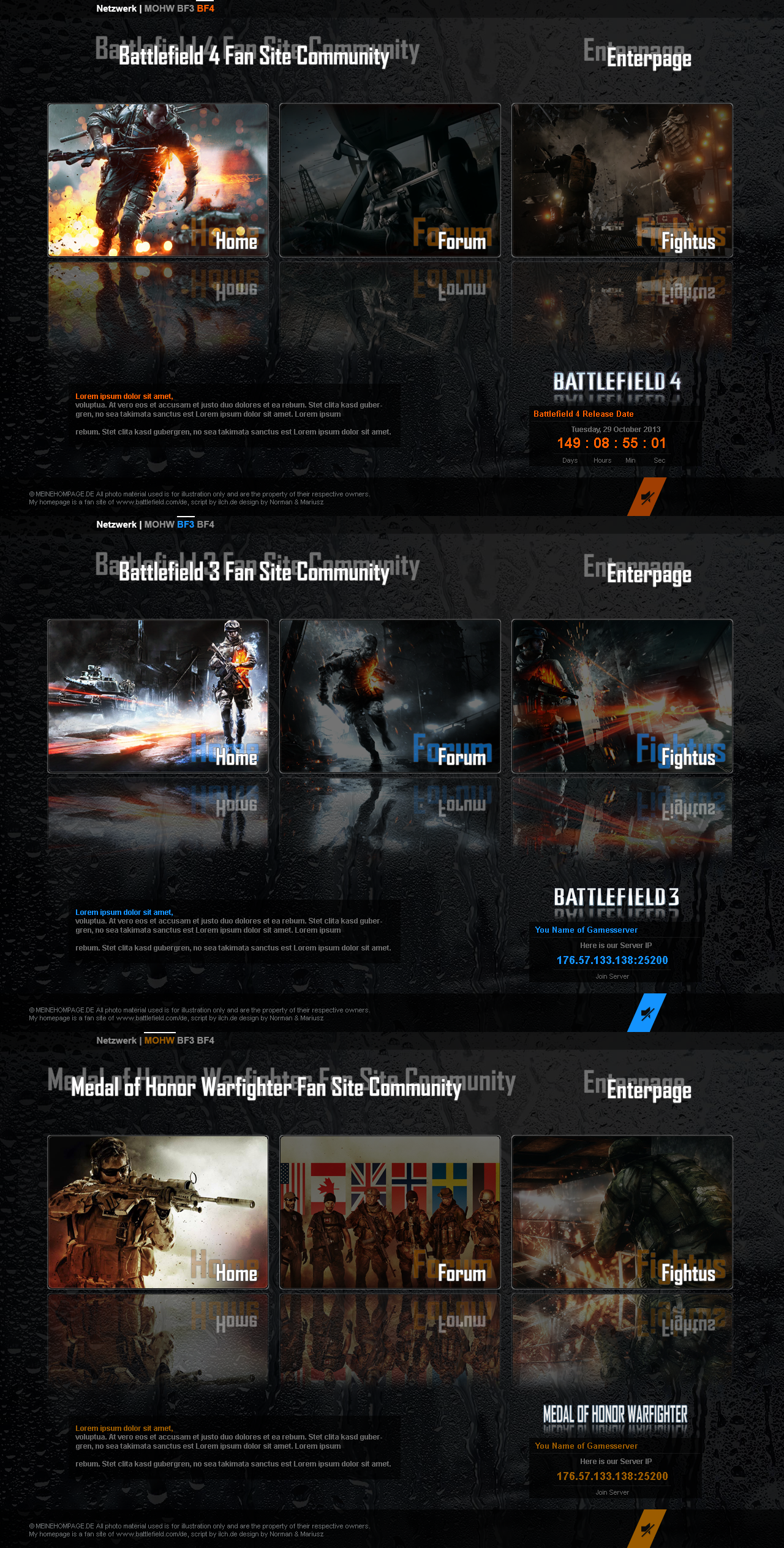 Battlefield 4 / 3 / Medal of Honor Warfi Enterpage