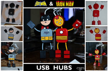 Batman and Iron Man USB Hubs