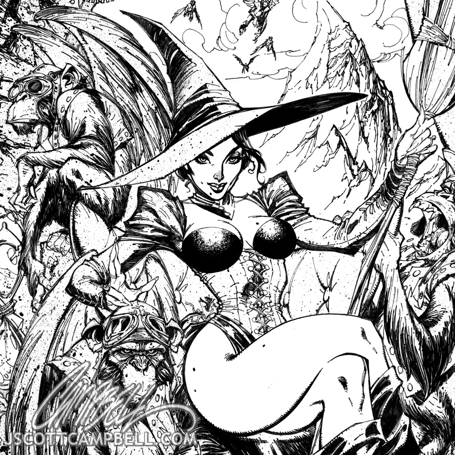 Wicked Witch INKS detail