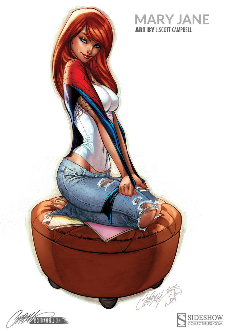 Mary Jane Sideshow Statue Print Artwork by J-Scott-Campbell