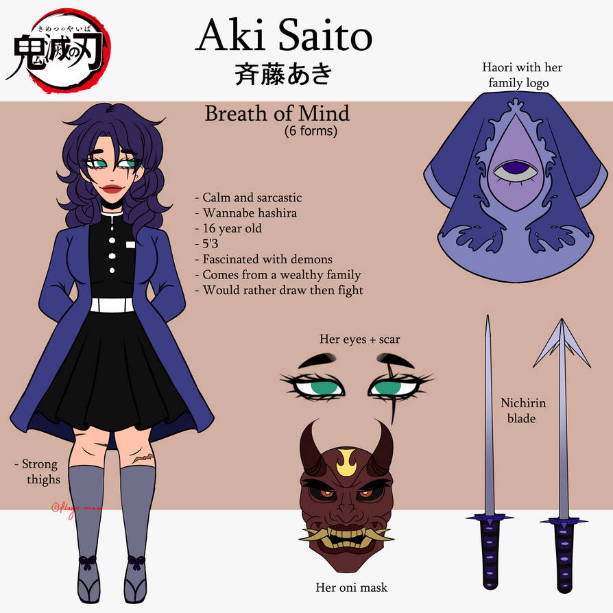 Aki Saito - Demon Slayer Oc [Reference Sheet] by Plaga-Mom on DeviantArt