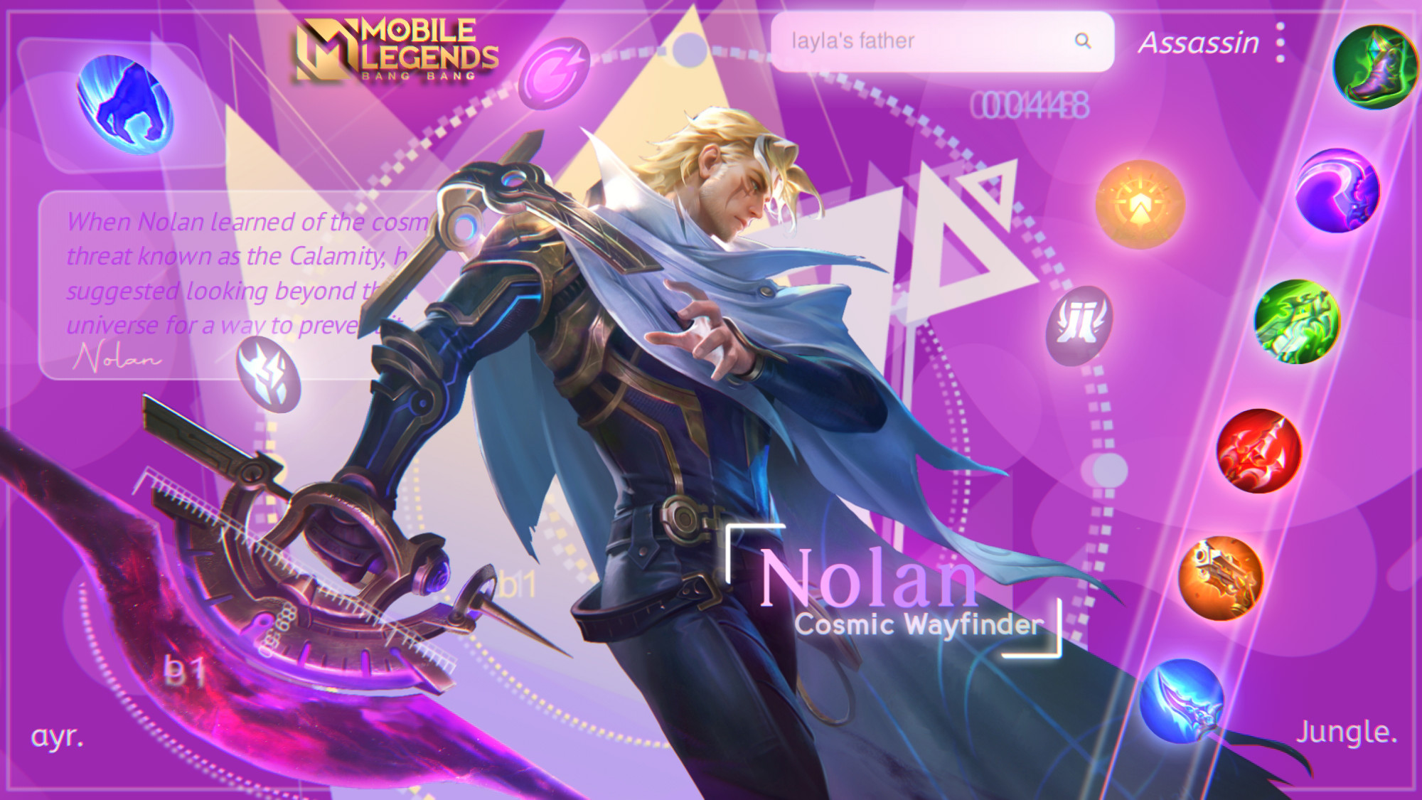 Nolan Mobile Legends , New Hero Nolan Cosmic Wayfinder - Mobile