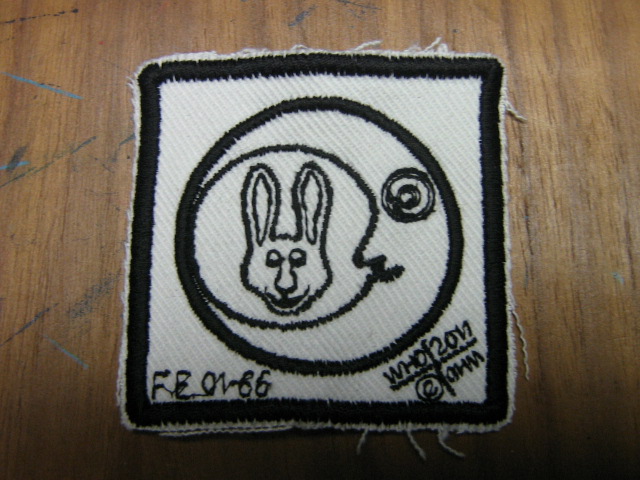 whovianart 'moon rabbit' design embroidered patch