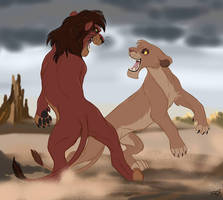 Kovu and Vitani training