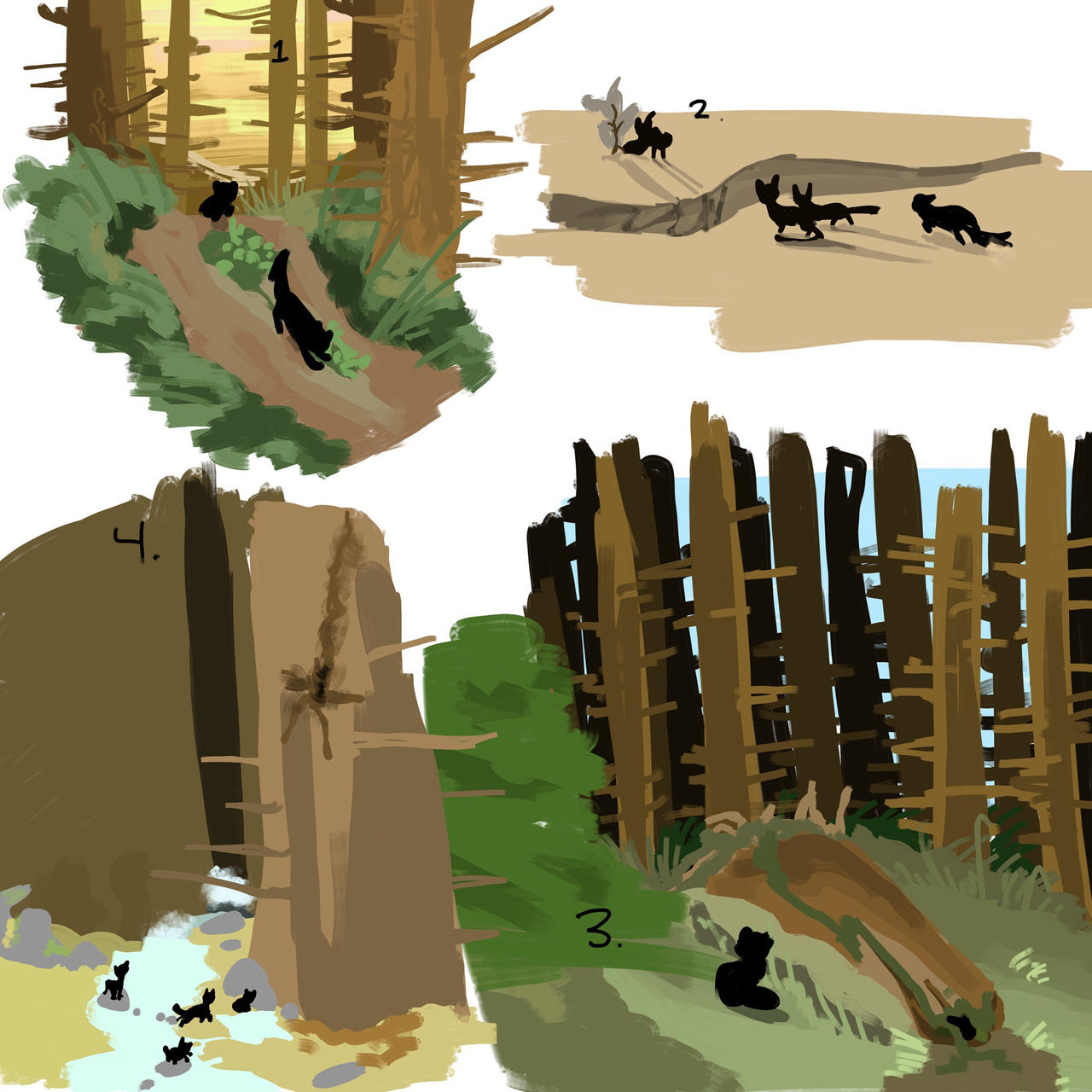 Shadowclan territory types by WoodenTrees on DeviantArt