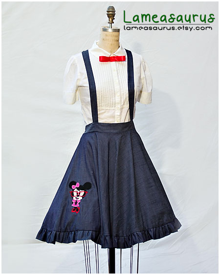 Minnie Nerd rtero suspender skirt