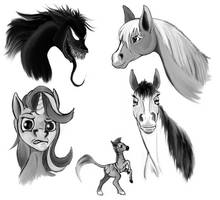 Collection of Random horse pony and monster heads