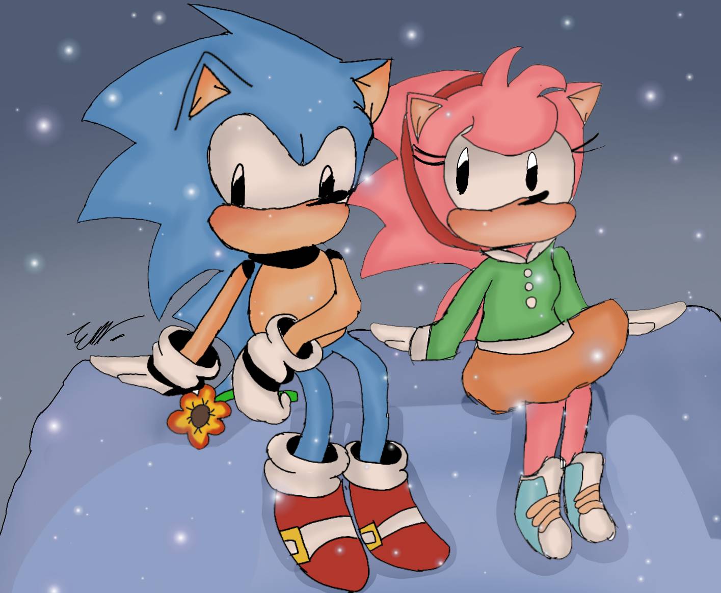 Classic Sonamy by Giihzinha on DeviantArt