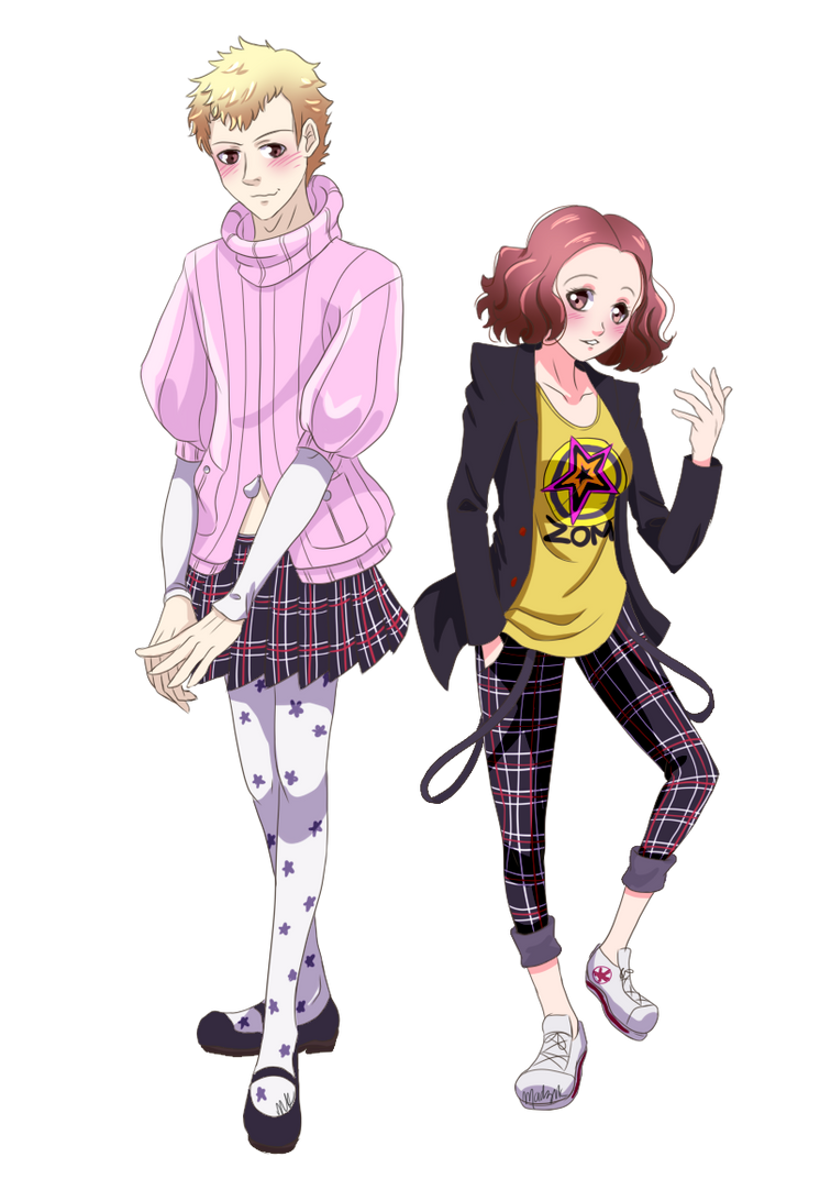 Comm: Ryuji x Haru Outfit Swap by madzik23 on DeviantArt