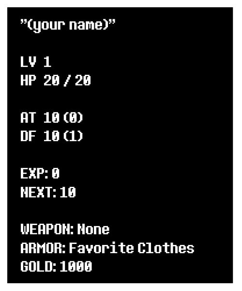 Protagonist Undertale Stat Screen by GoldenFlareMLP on DeviantArt