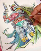 Boba Fett, watercolor