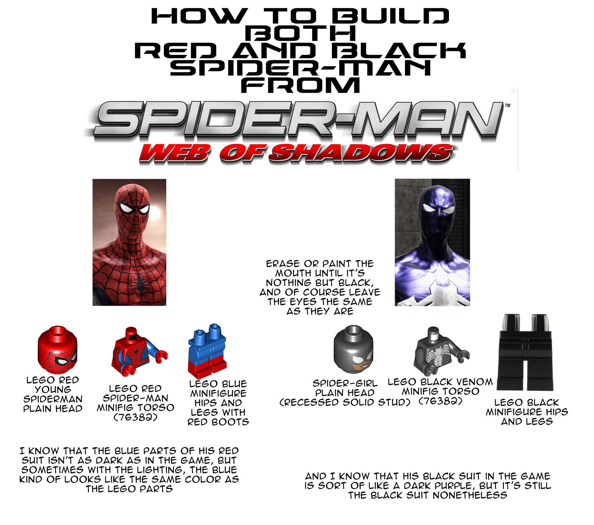 How to Build Spider-Man (Web of Shadows) by Bluespider17 on DeviantArt