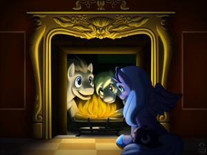 Print: The Filly in the Fireplace