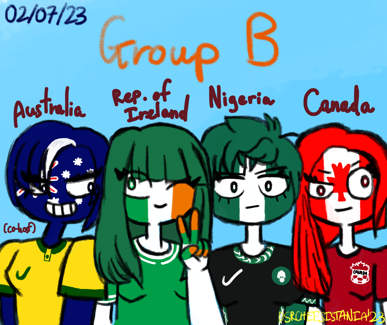 FIFA WWC 2023 as Countryhumans - Group G by CheeseBallAnimations on  DeviantArt