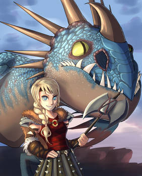 Astrid and Stormfly fanart