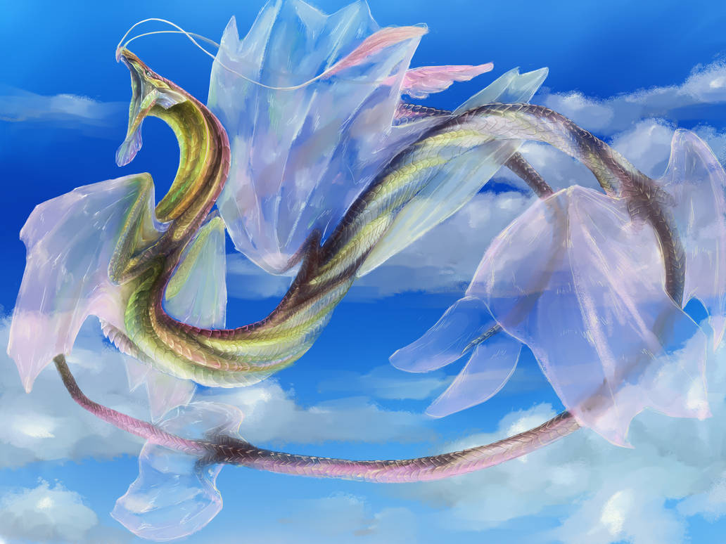 Big flying snake-like dragon by RoveBeetle on DeviantArt