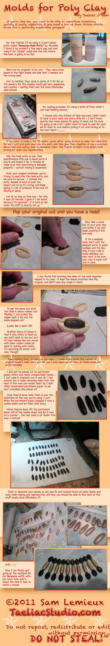 Tutorial: Molds for Poly Clay by taeliac