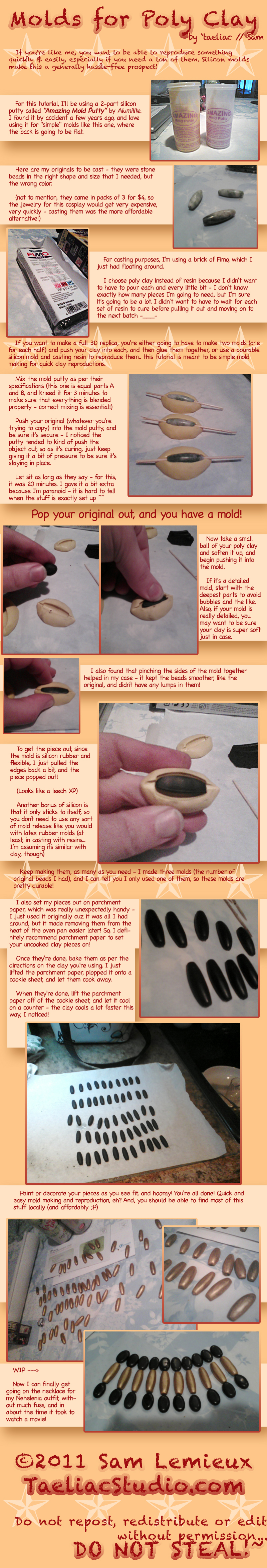 Tutorial: Molds for Poly Clay by taeliac