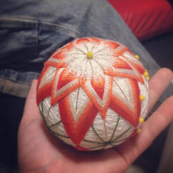 My first temari ball WIP