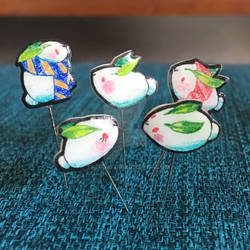 Snow bunny pins