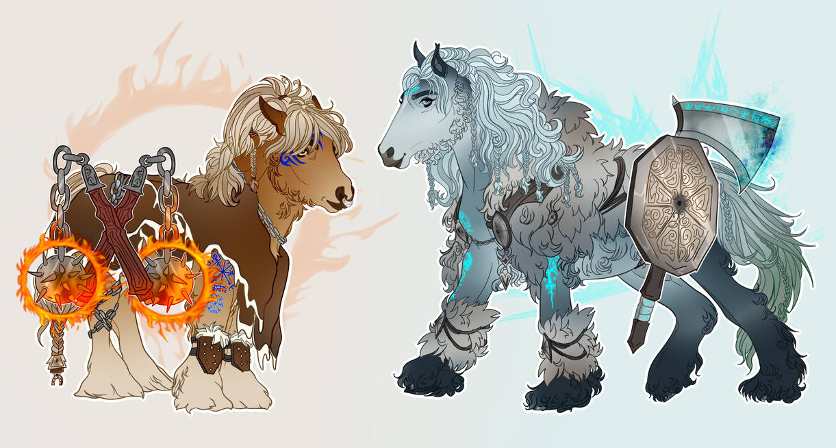 auction_adoptable__viking_themed_horsies
