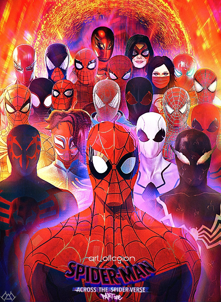 Spiderman across the spider verse poster by artoflegion56 on