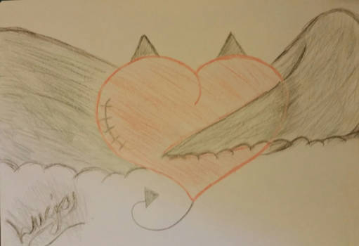 Devil Heart with Wings