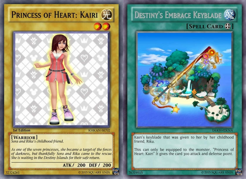 kingdom hearts yugioh cards Yu-Gi-Oh, Vol. 1 From the Metal Raiders set Yugioh/Kingdom Hearts: Kairi by ghostamy101