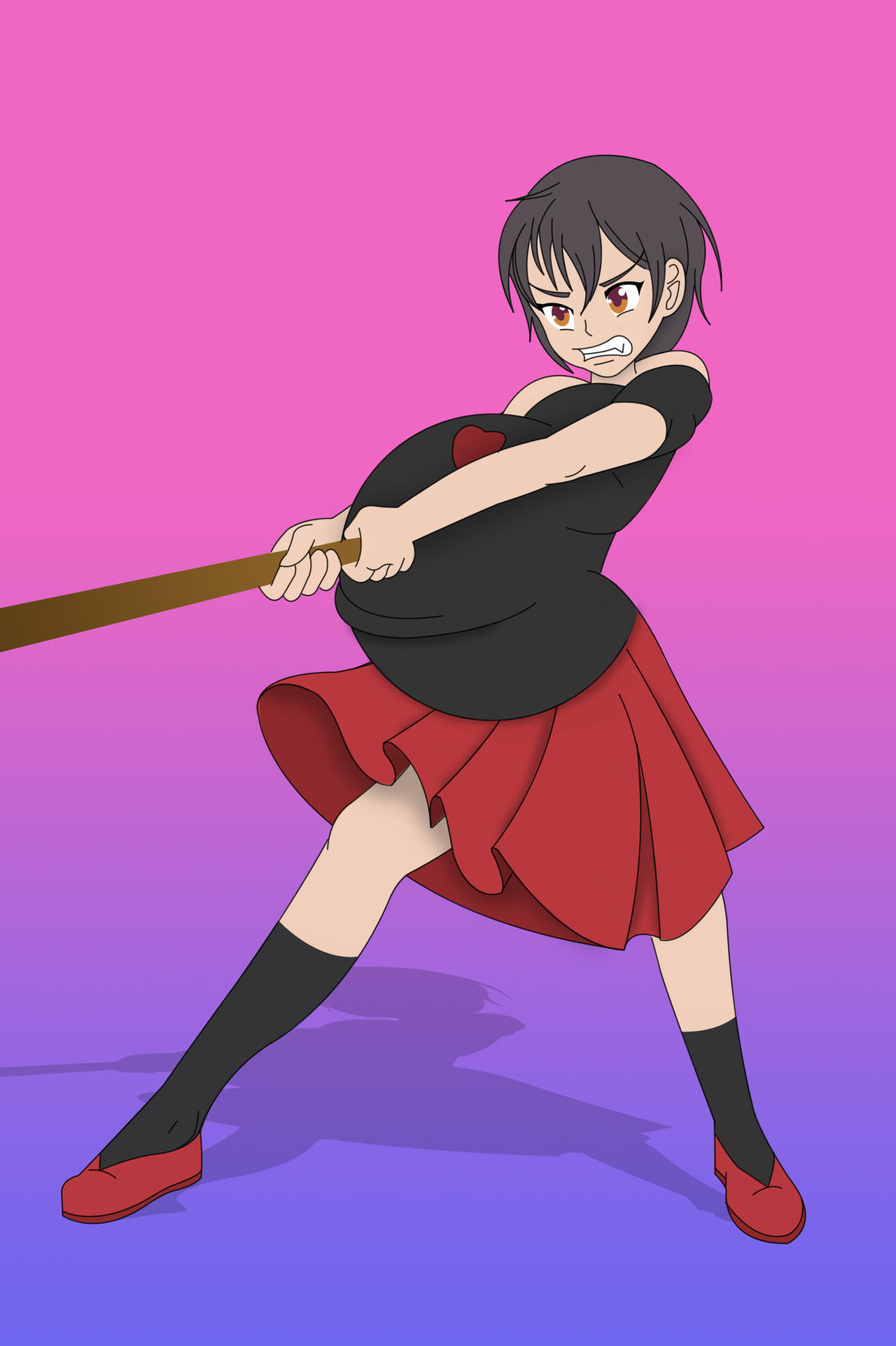 Chihiro pulling the rope by Akira-Devilman666 on DeviantArt