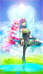 Fluffle  Puff and Chrysalis. human