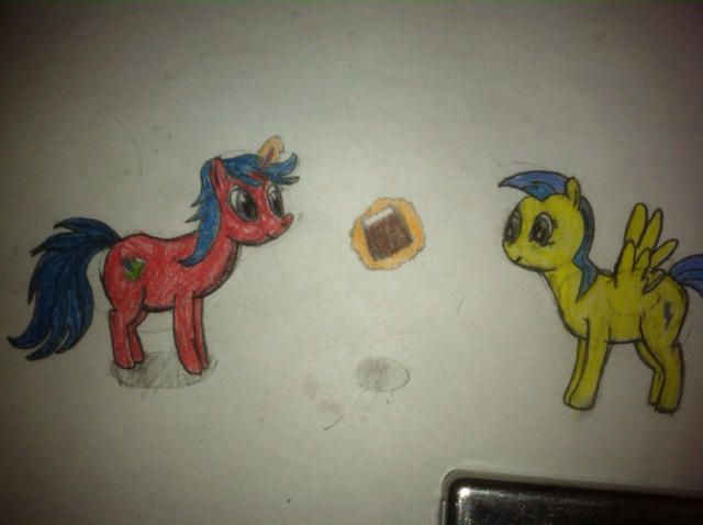 Blue Raspberry giving Blue Lightning a present by Swordofjanak on ...